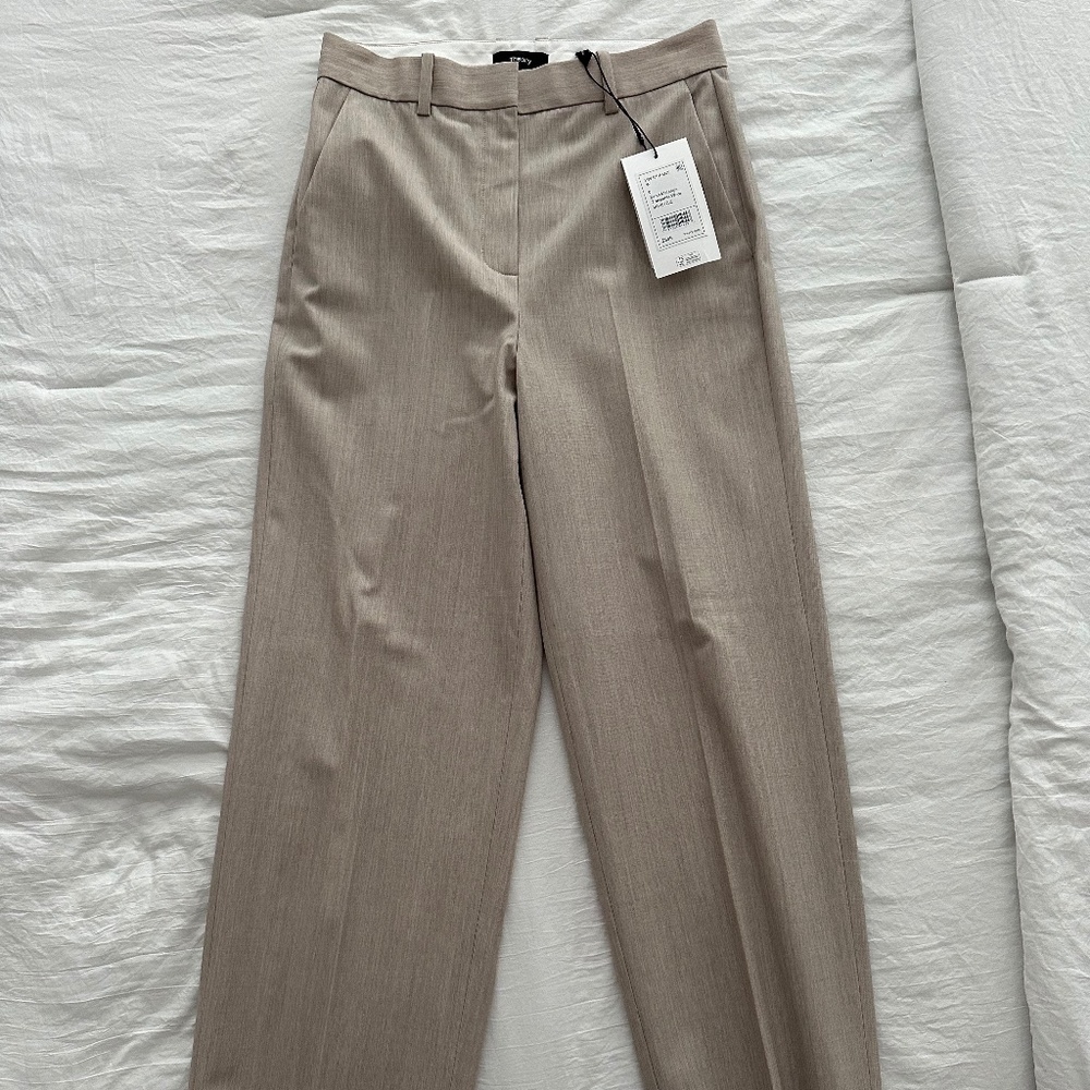 Theory HW ST Pant W (Sand Melange Traceable Wool)